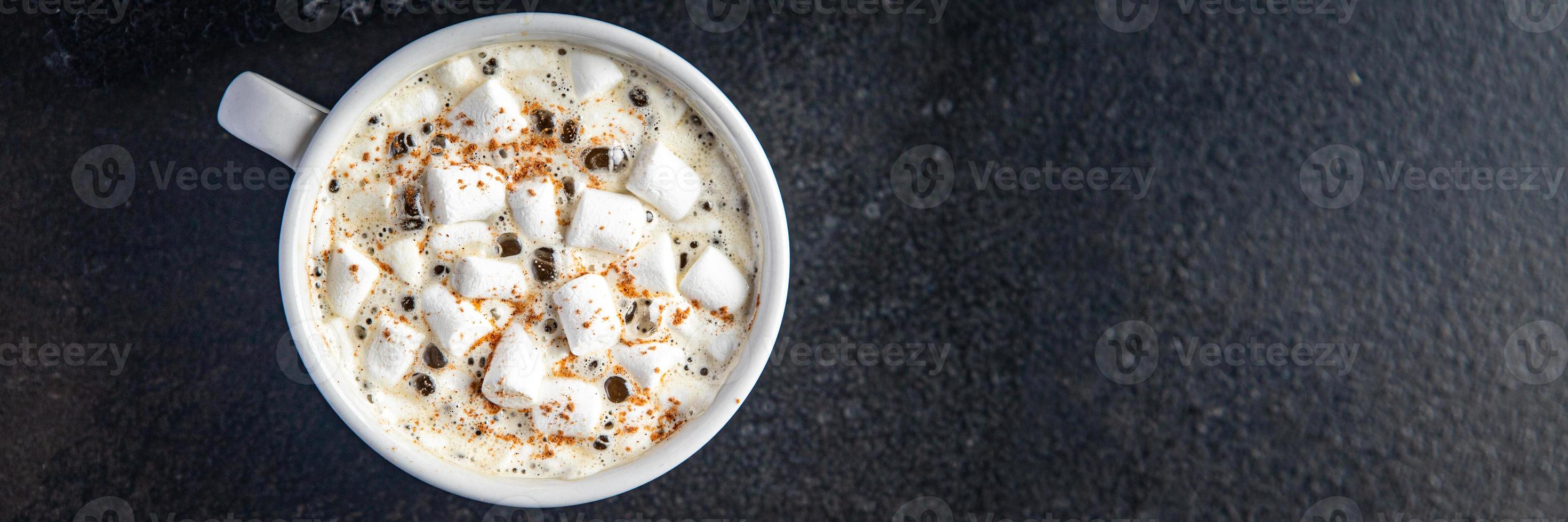 marshmallow warme chocolademelk cacao zoete drank koffie foto