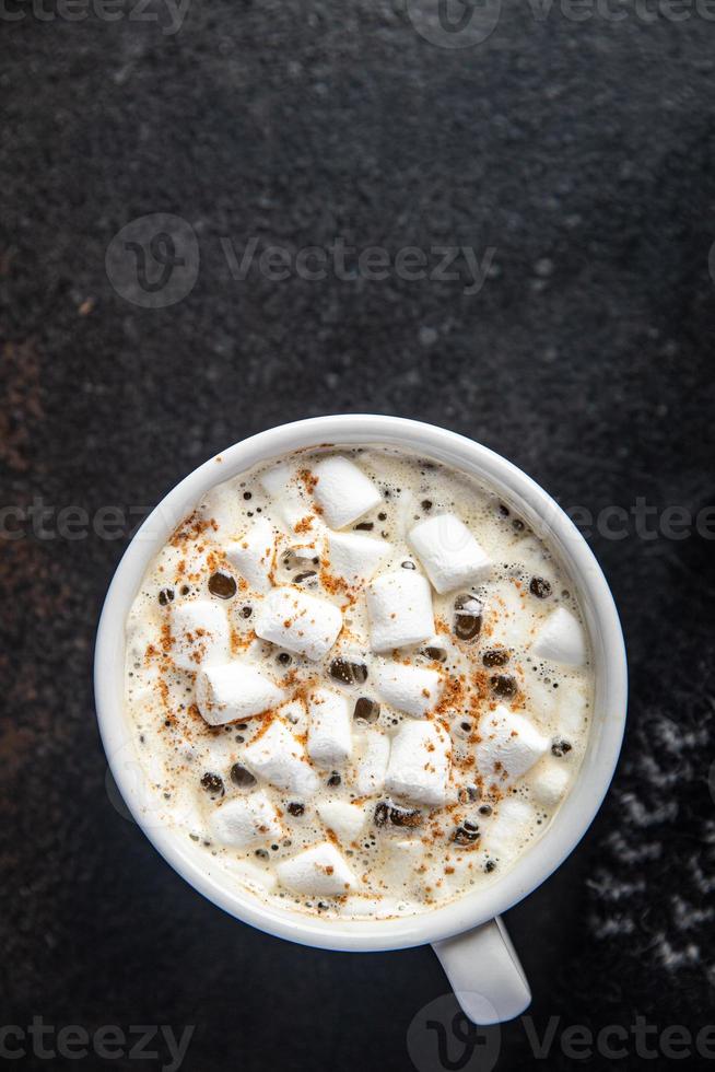 marshmallow warme chocolademelk cacao zoete drank koffie foto