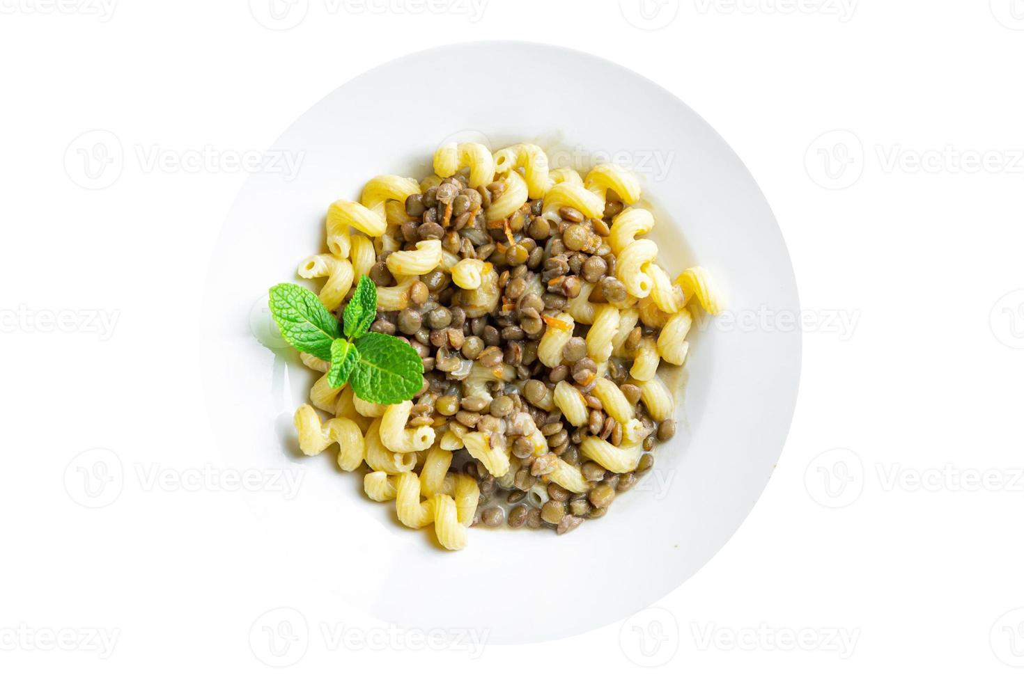 pasta linzensaus gezonde maaltijd voedsel achtergrond foto