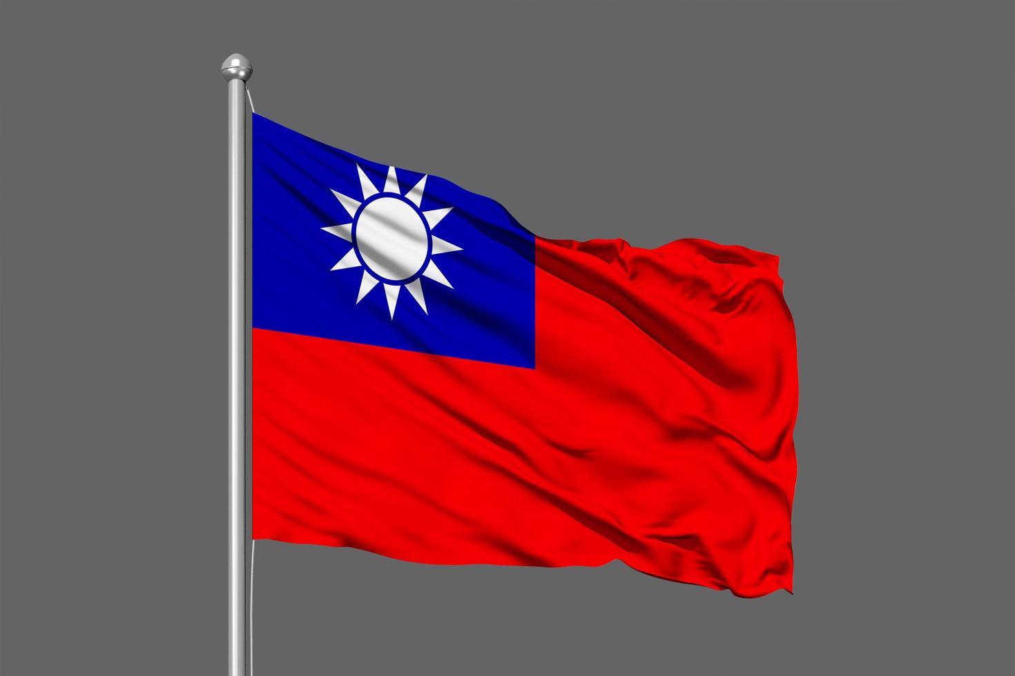 Taiwan zwaaiende vlag illustratie op grijze achtergrond foto
