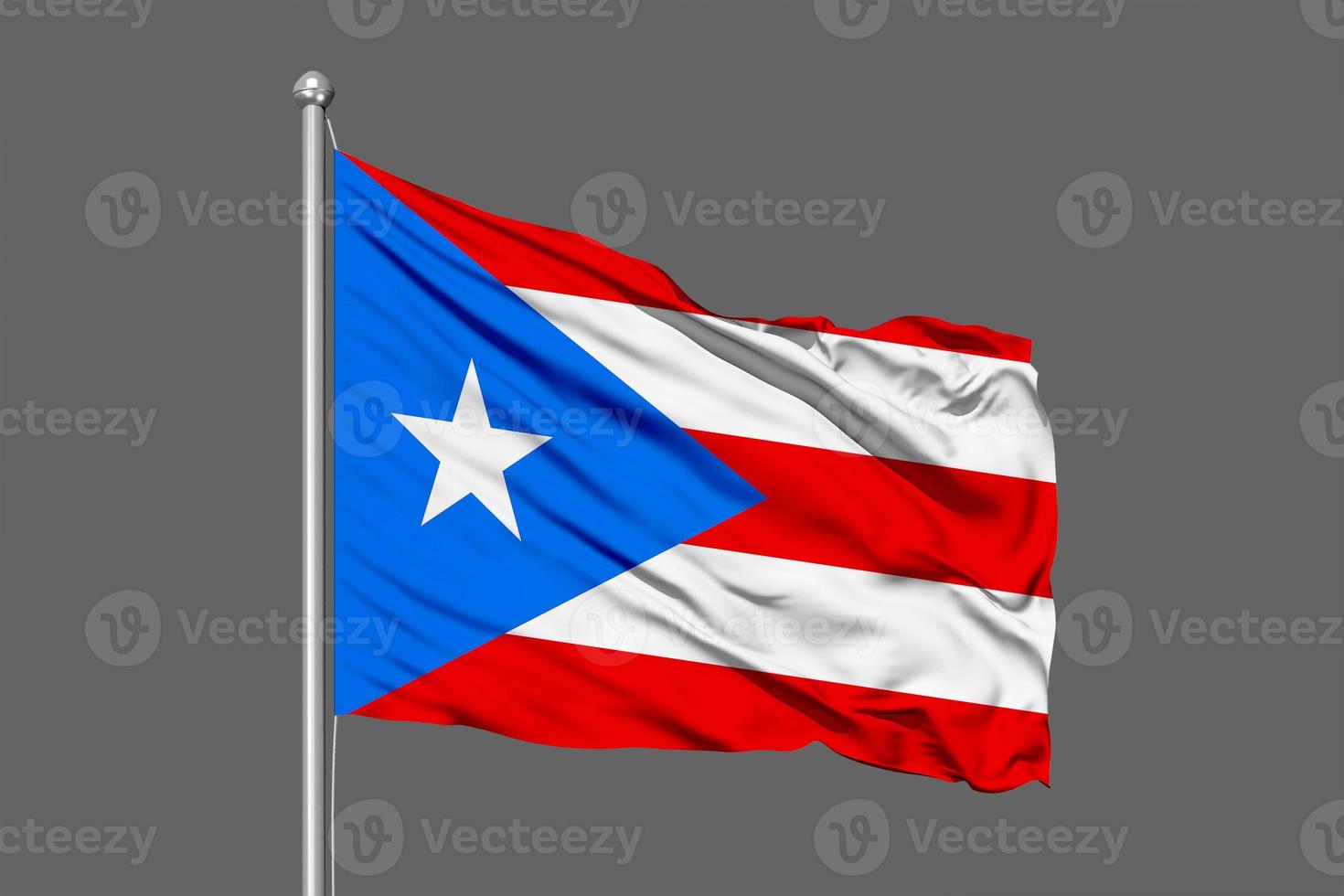 Puerto Rico wapperende vlag illustratie op grijze achtergrond foto