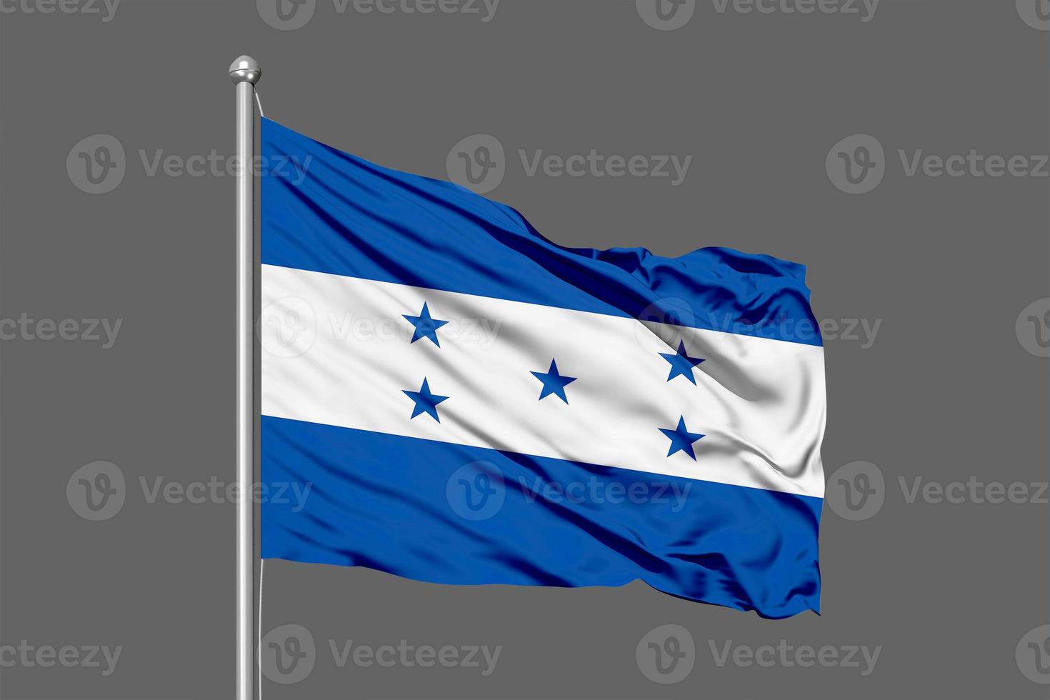 honduras zwaaiende vlag illustratie op grijze achtergrond foto