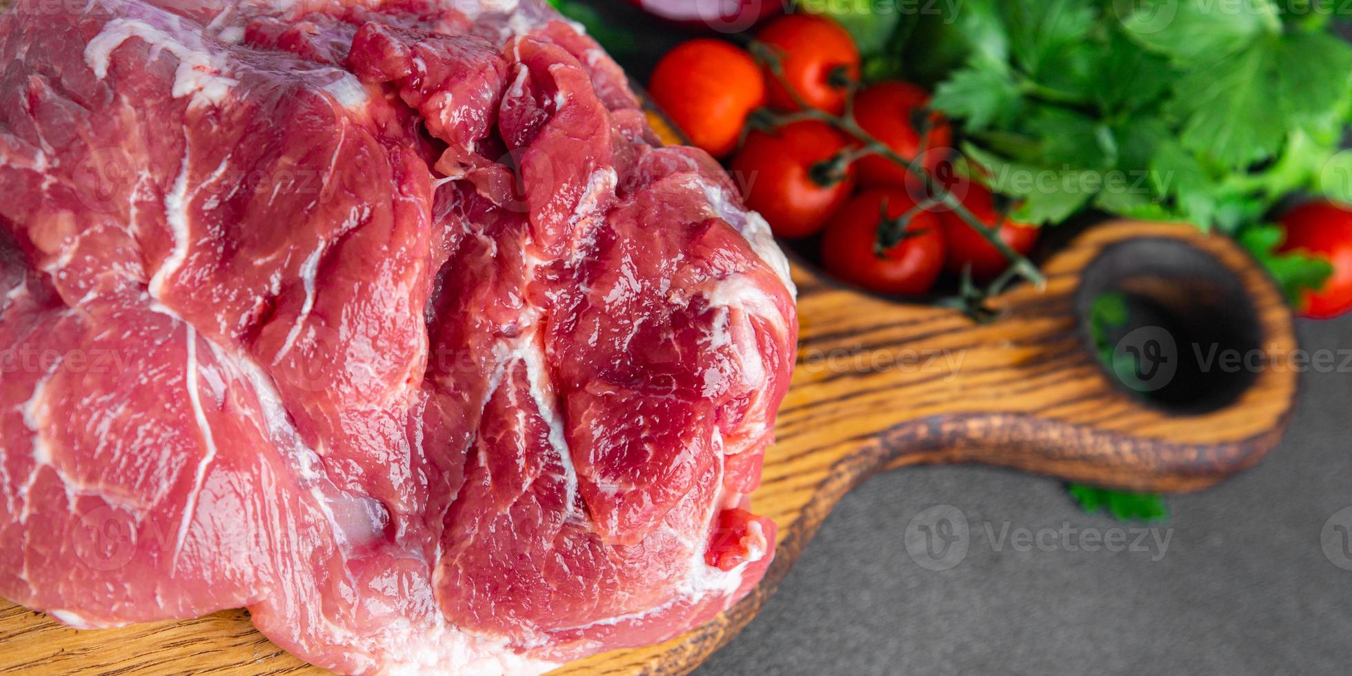 vers varkensvlees vlees eten gezonde maaltijd snack eten achtergrond foto