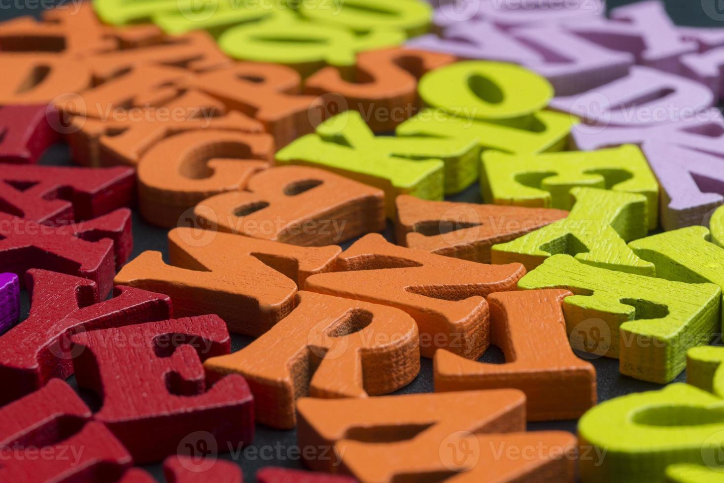 letters van verschillende kleuren. foto