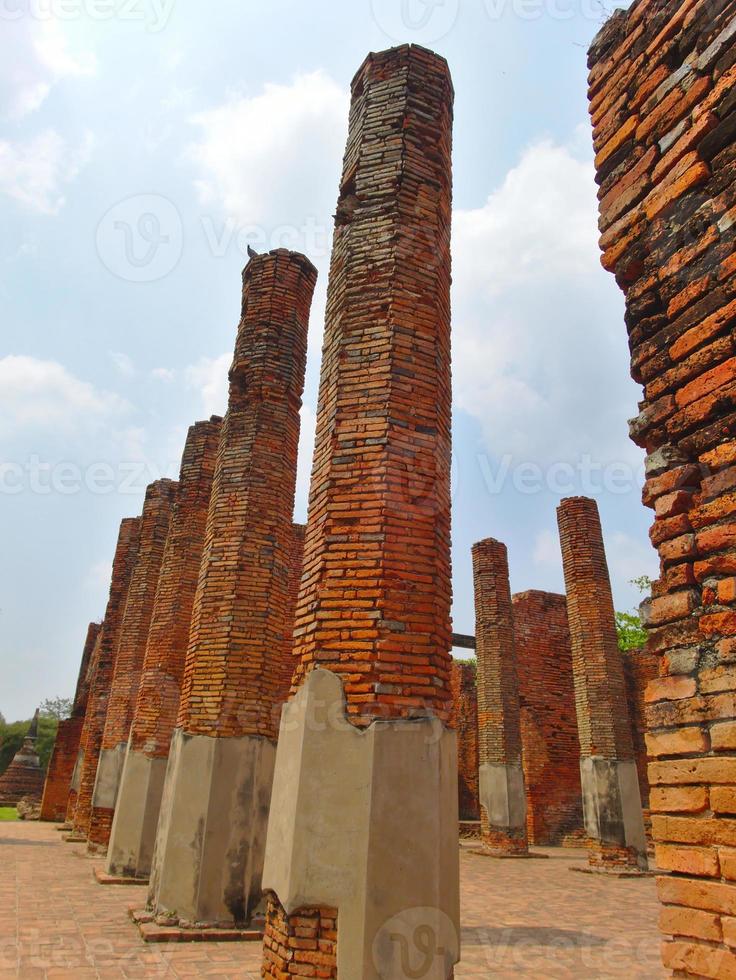 wat phra sri sanphet tempel de heilige tempel is de meest heilige tempel van het grote paleis in de oude hoofdstad van thailand ayutthaya. foto