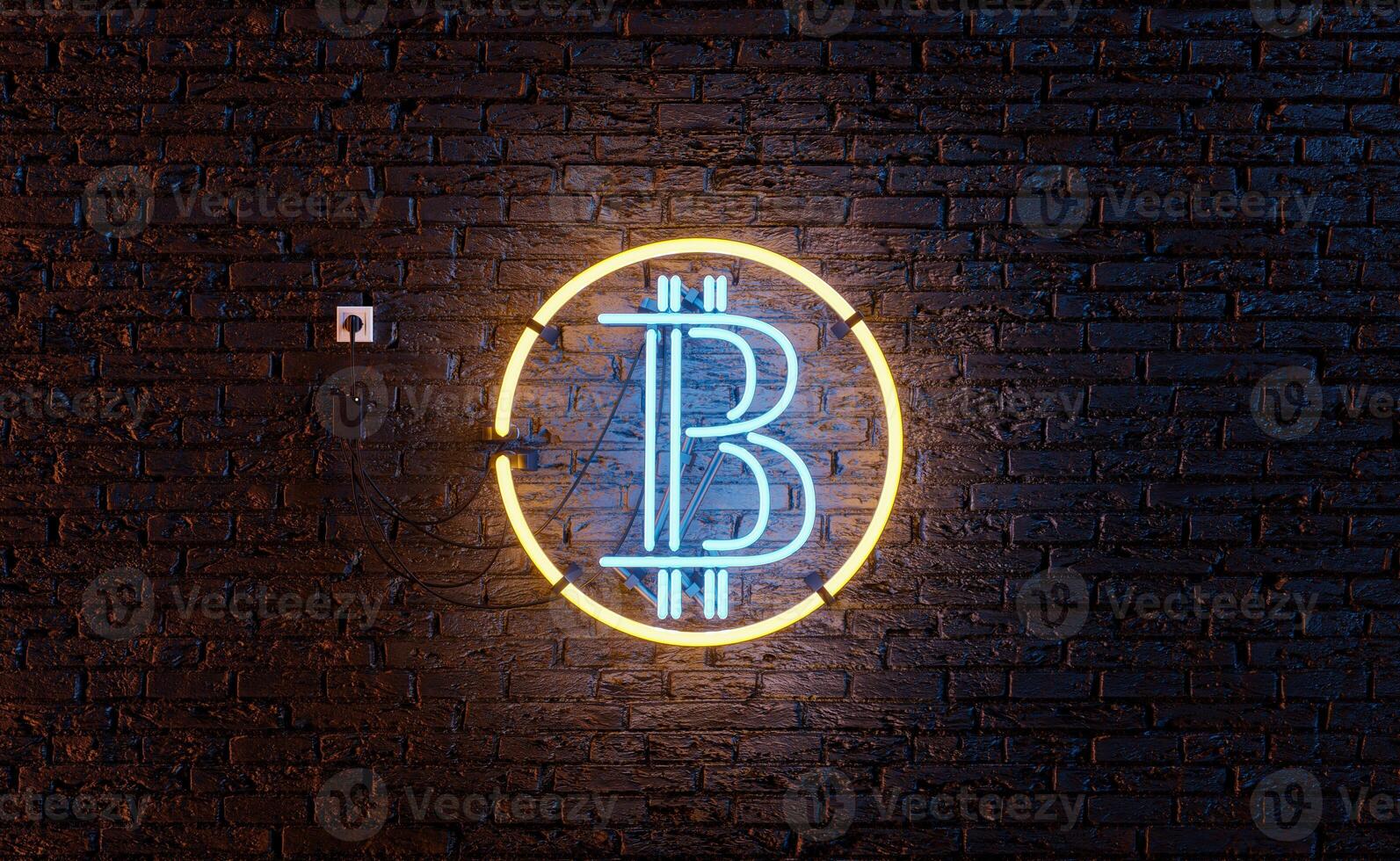 neonlamp met bitcoin-symbool foto