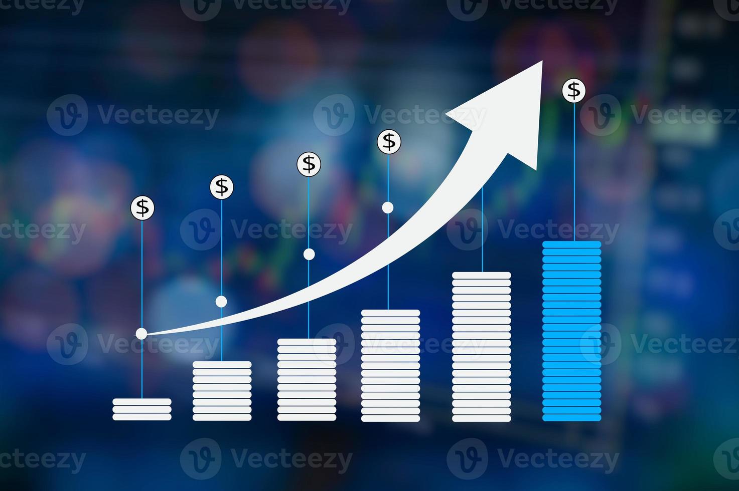 grafiek van financiële groei wereldwijde communicatie binaire smartphones en wereldinternet foto