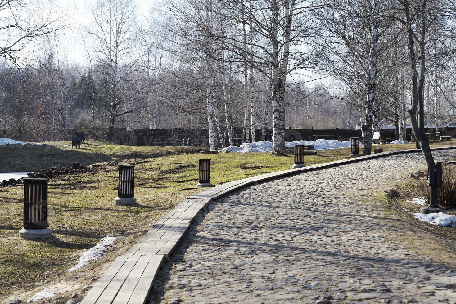 geplaveide weg in een landelijke omgeving. foto