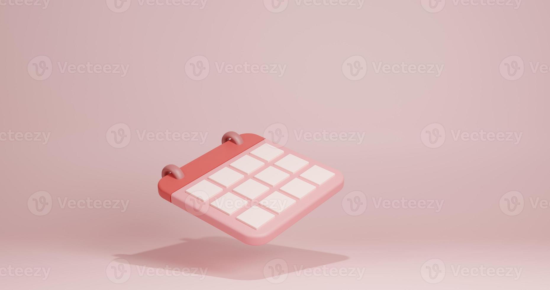 3d render illustratie organisator kalender rood foto