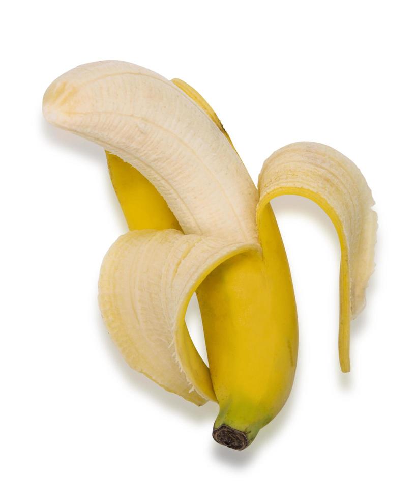 tros bananen geïsoleerd op een witte achtergrond foto