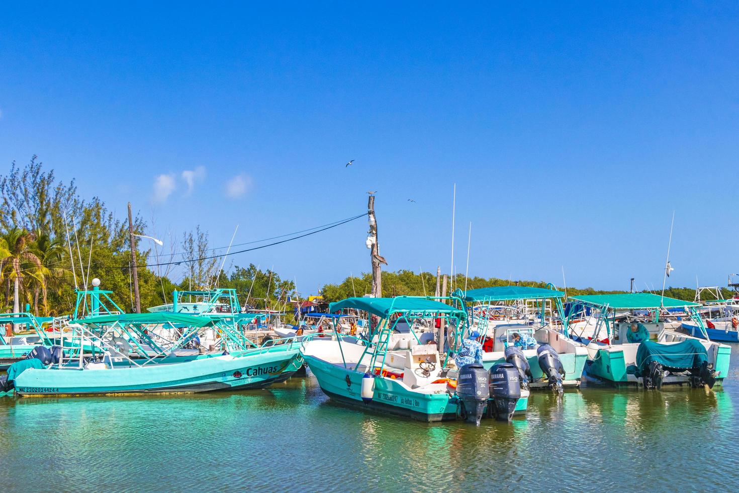 mexico, december 2021-holbox eiland dorp haven haven foto