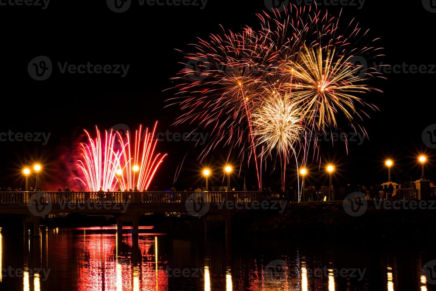 spectaculaire vuurwerkshow in Southport foto