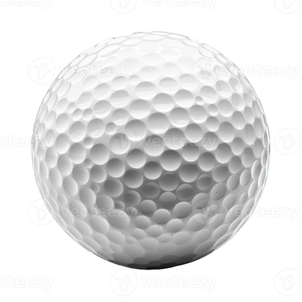 klassiek wit golf bal zittend nog steeds Aan wit achtergrond foto