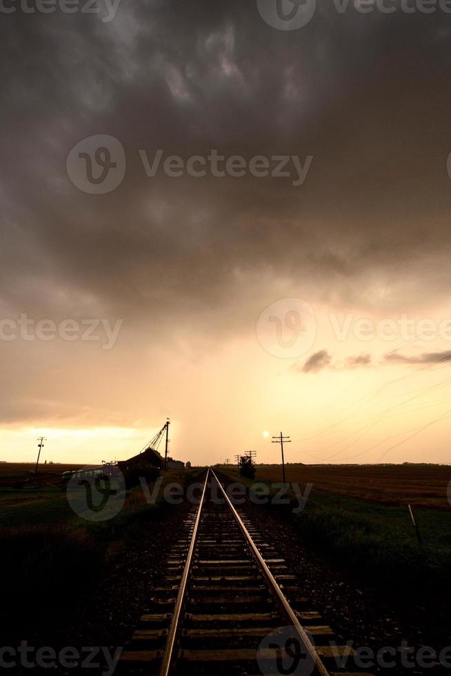 prairie storm wolken zonsondergang foto