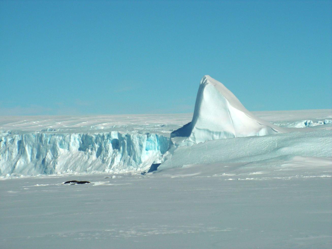 antarctica eindeloze ijsvelden ijsbergen in de zee foto