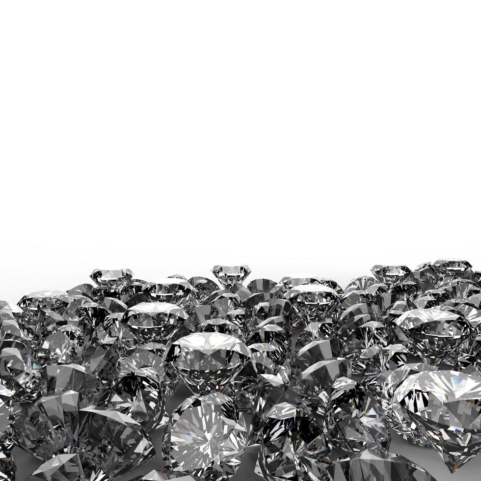 diamanten 3D-compositie op wit foto