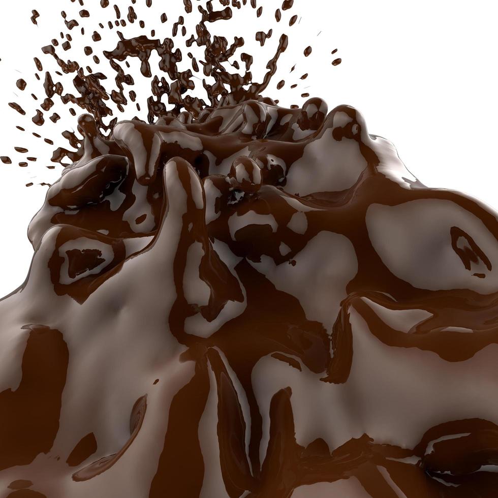 close-up scheutje bruine warme chocolademelk 3d foto