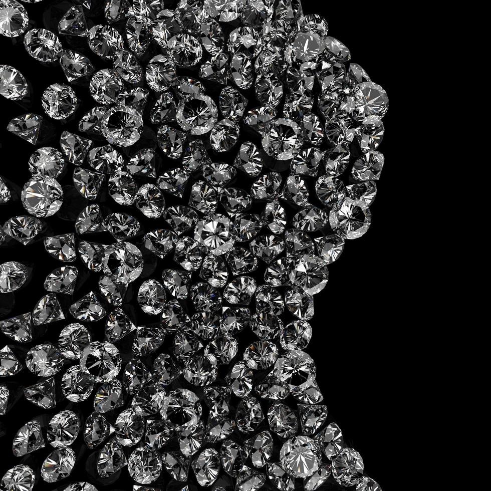 diamanten op zwart oppervlak foto