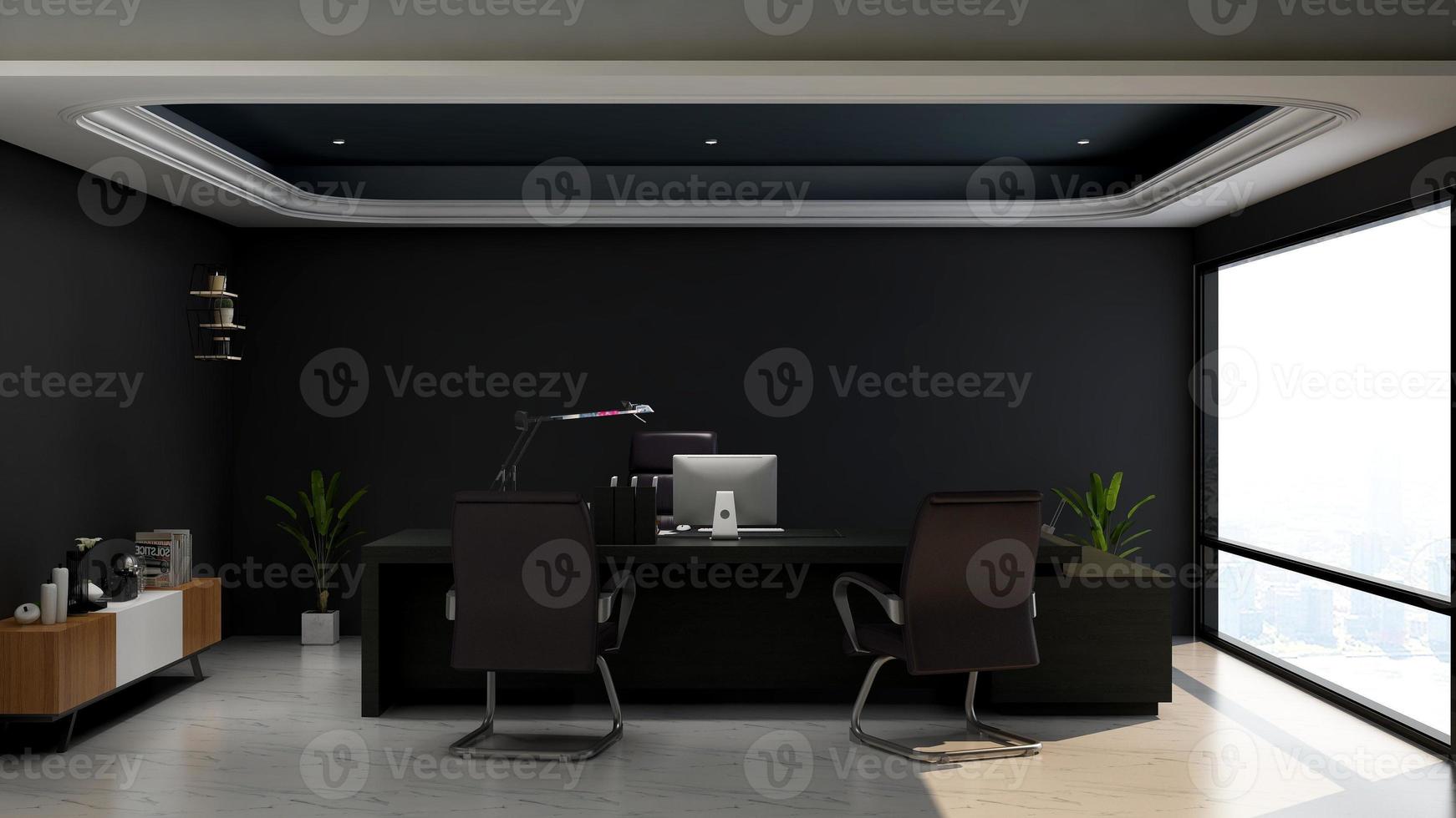 3d render office manager minimalistische kamer foto