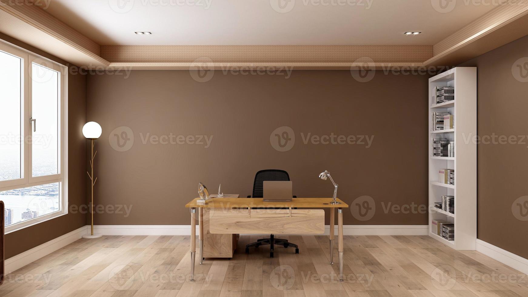 3d render office manager minimalistische kamer foto