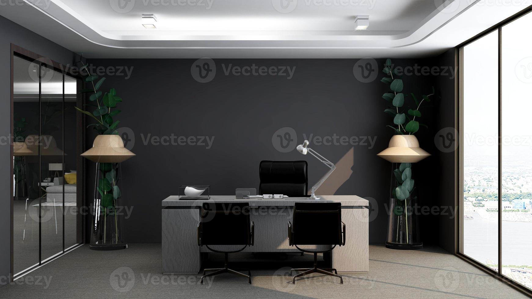 3d render office manager minimalistische kamer foto