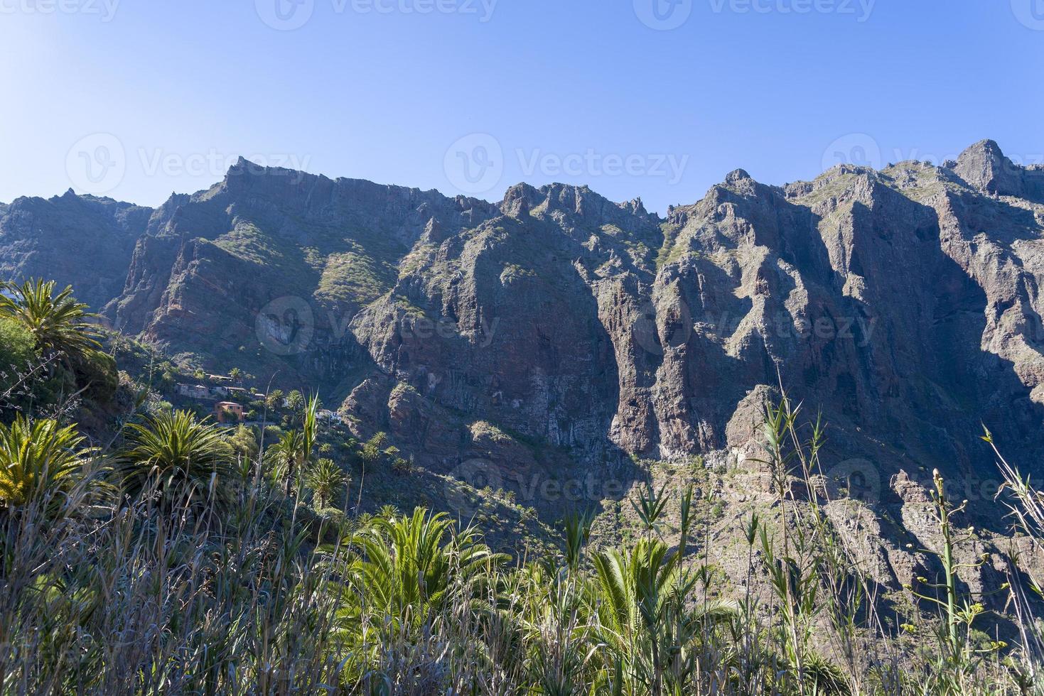 uitzicht op de bergen en het kloofmasker. foto