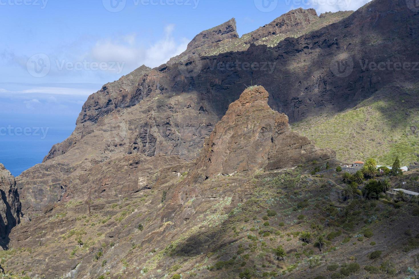 uitzicht op de bergen en het kloofmasker. foto