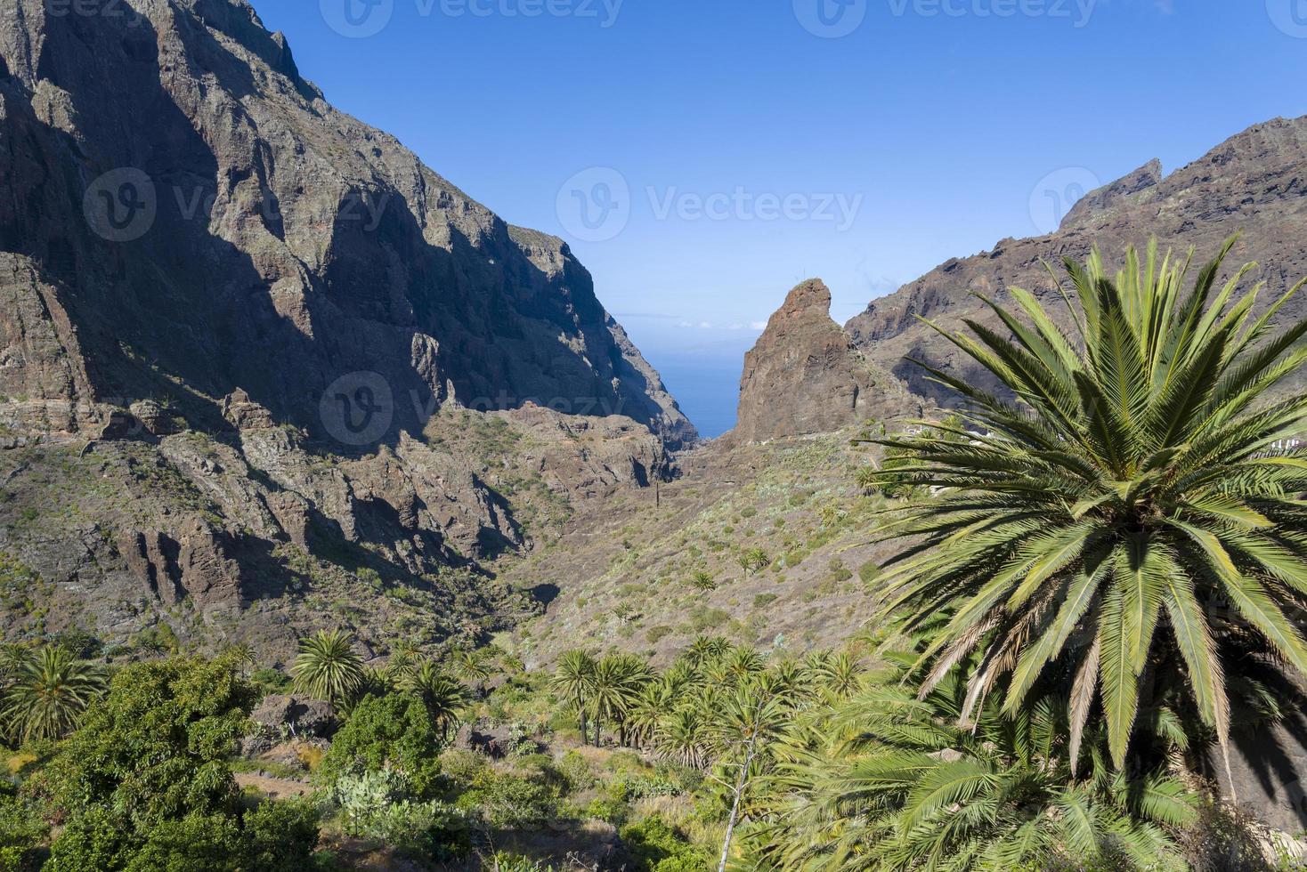 uitzicht op de bergen en het kloofmasker. foto