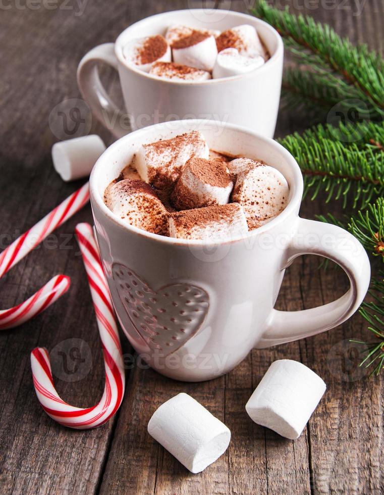 kerstcacao met marshmallow foto