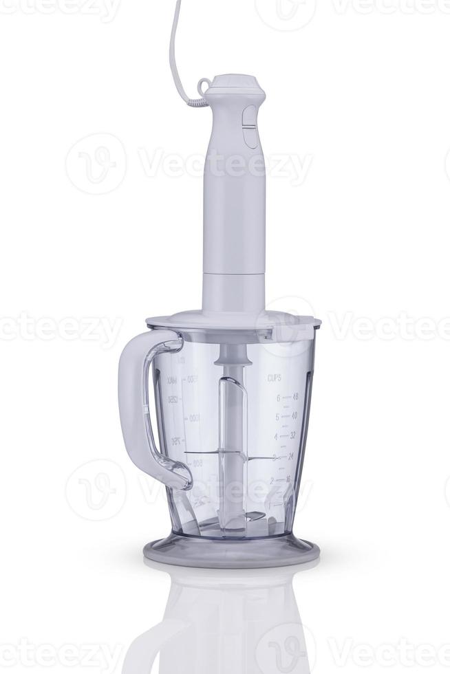 elektrische blender met de container op een witte achtergrond. keukenapparatuur foto