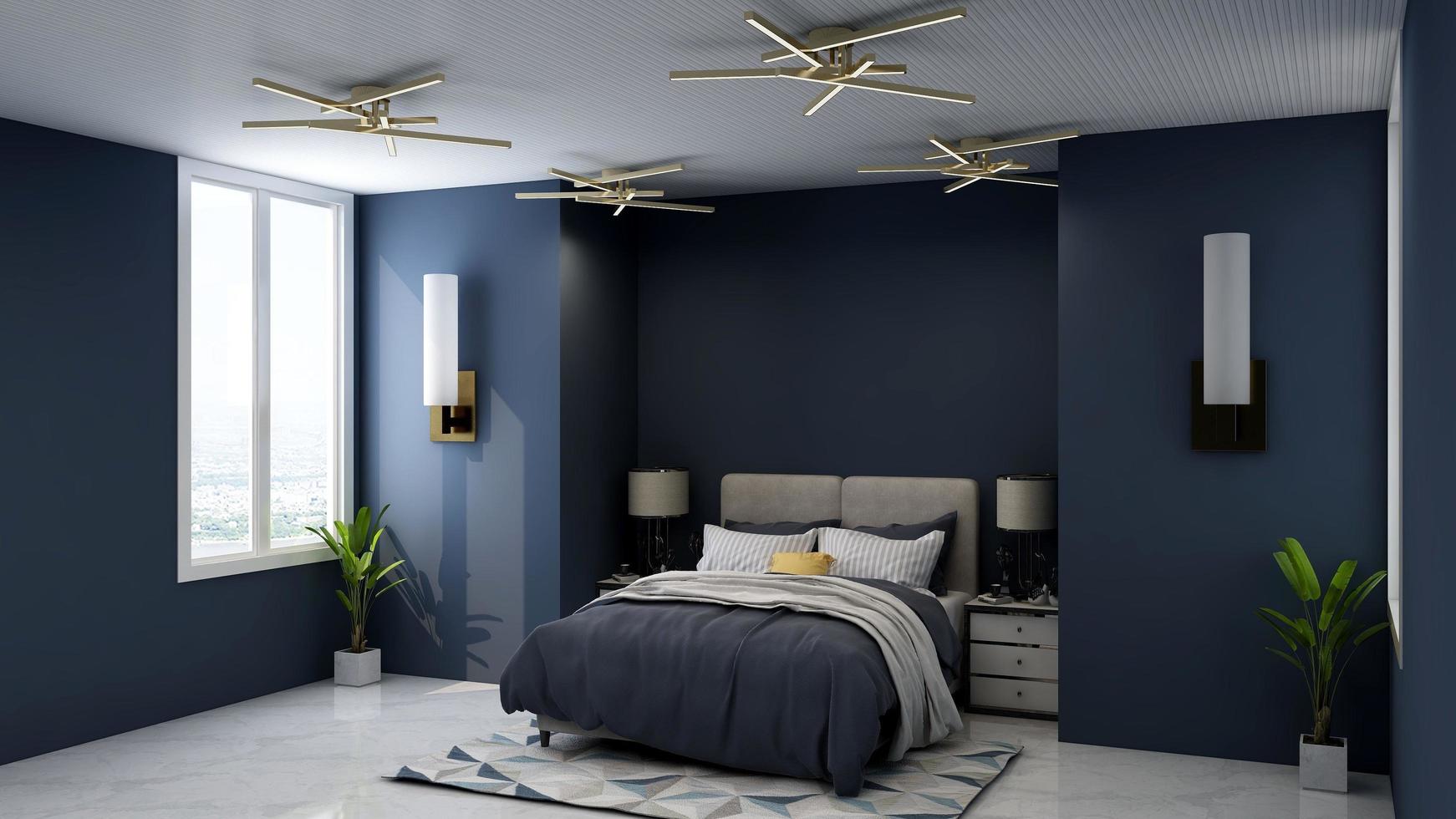 3d render minimalistisch slaapkamerontwerp interieur foto