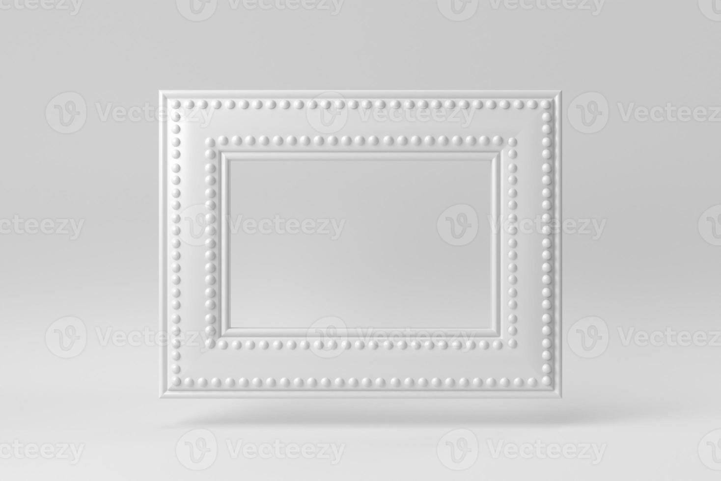 decoratieve vintage frames op witte achtergrond. ontwerpsjabloon, mock-up. 3D render. foto