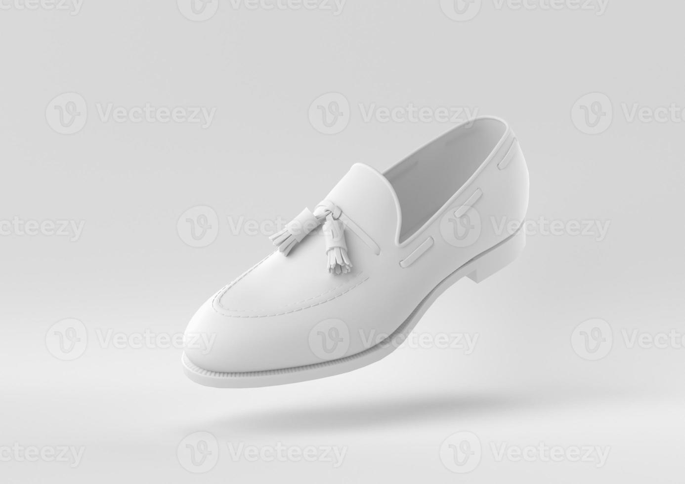 witte schoen op witte achtergrond. minimaal concept idee creatief. 3D render. foto