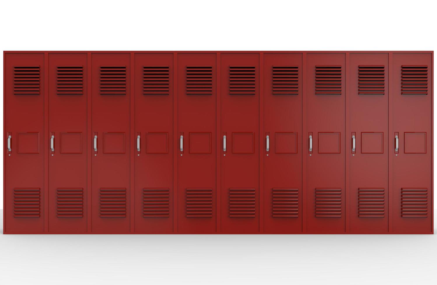 kluisjes rode basisschool op een rij afbeelding 3d illustratie foto
