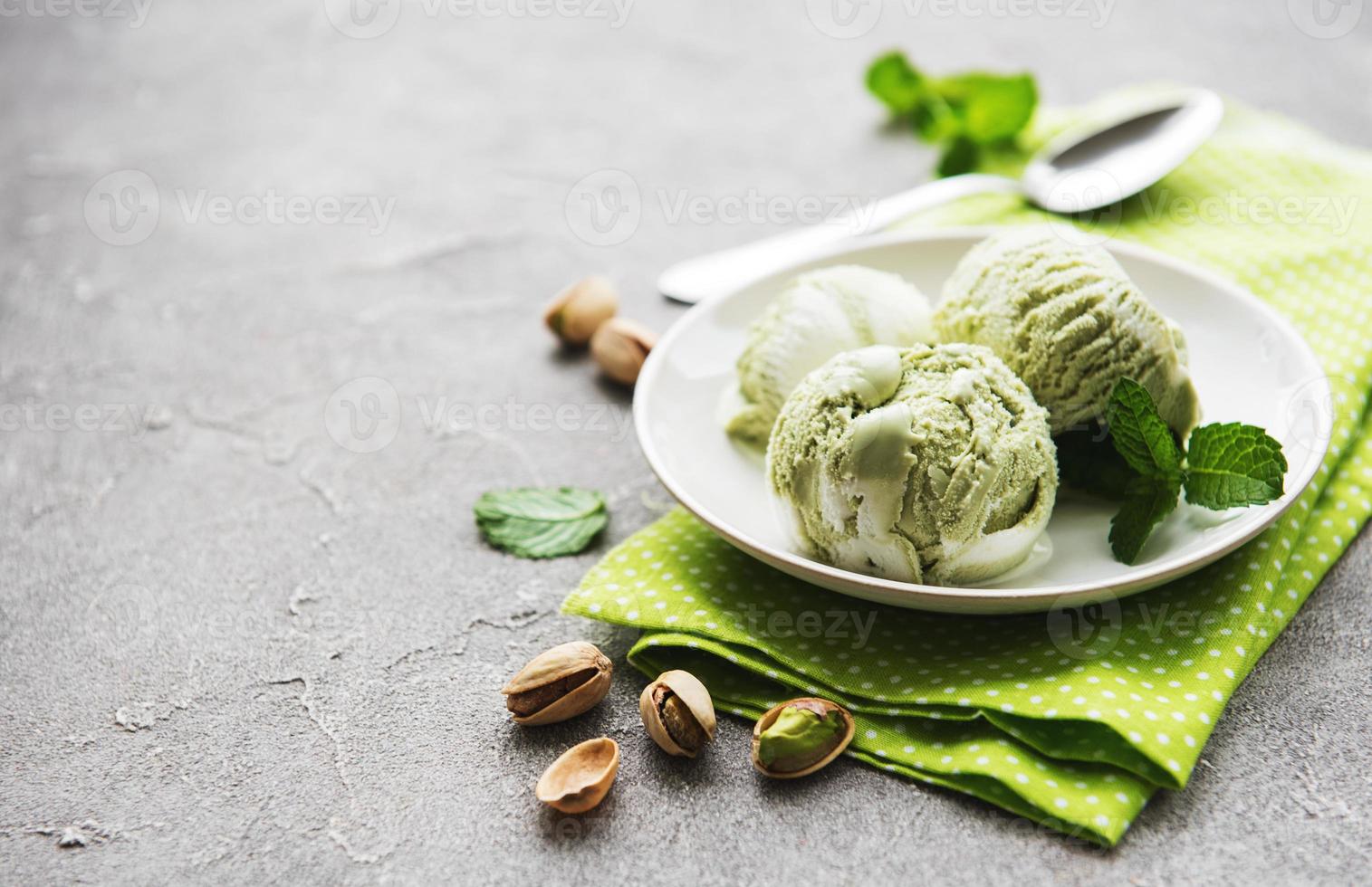 pistache-ijs en munt foto