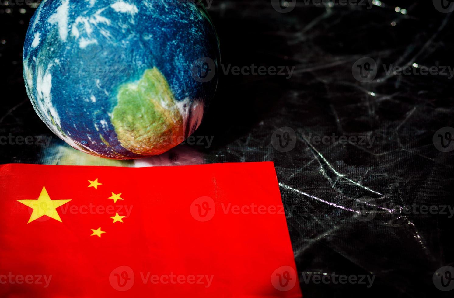 Chinese vlag. planeet foto