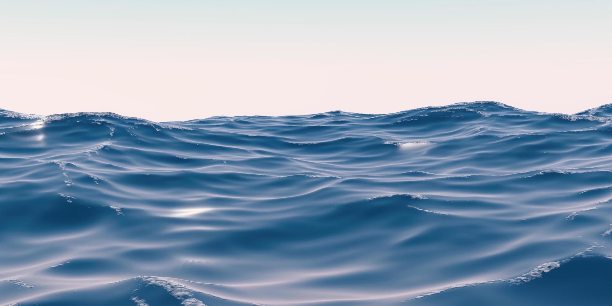 zee oppervlak luchtfoto zee golf achtergrond abstract oceaan beweging 3d illustratie foto