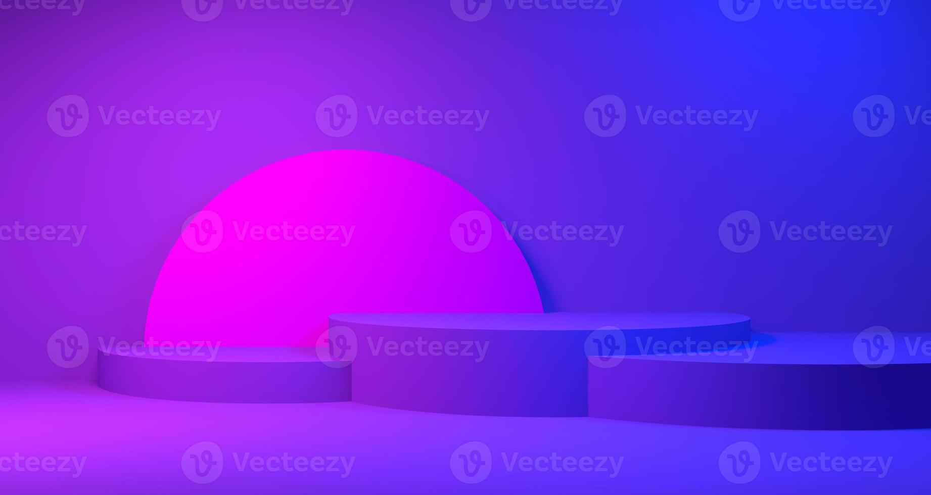 3D-podium voor productweergave met paarse kleurachtergrond foto
