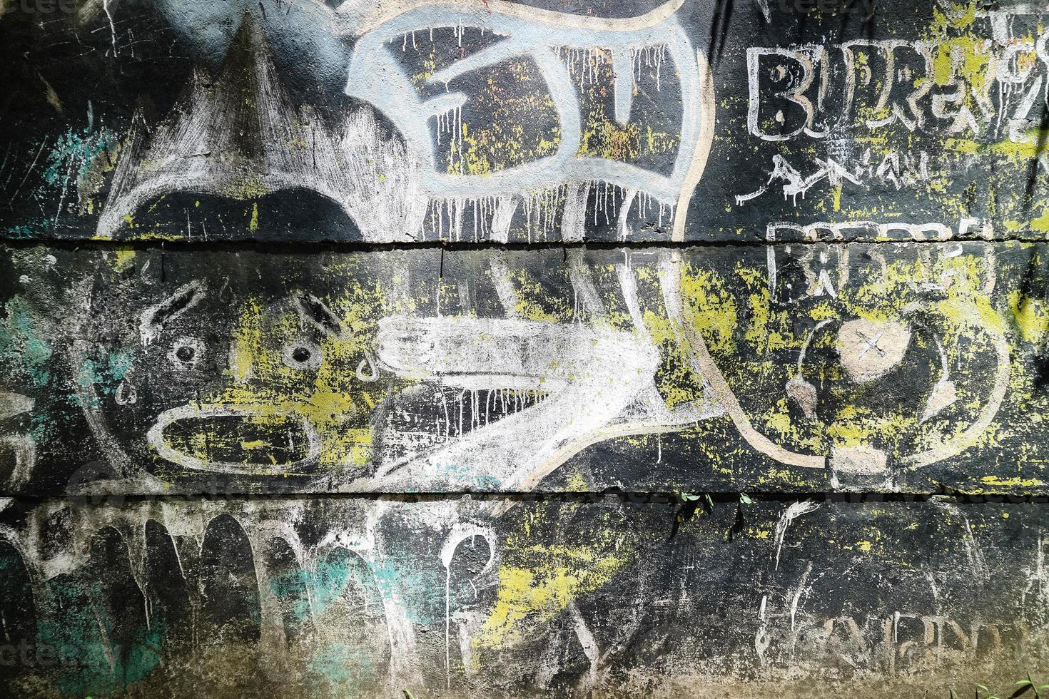 abstracte kleurrijke stedelijke straatkunst graffiti textuur achtergrond. close-up van stedelijke moderne kunst muurverf. foto