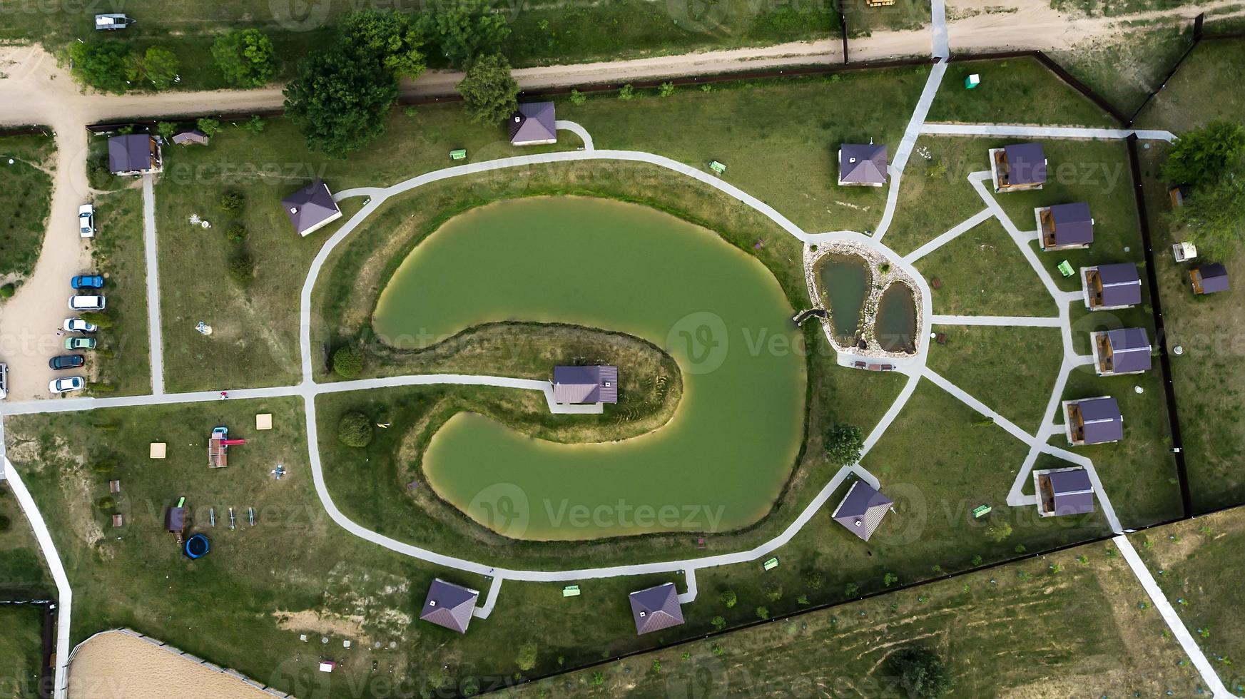 plek om te ontspannen in de natuur uitzicht vanaf de drone foto