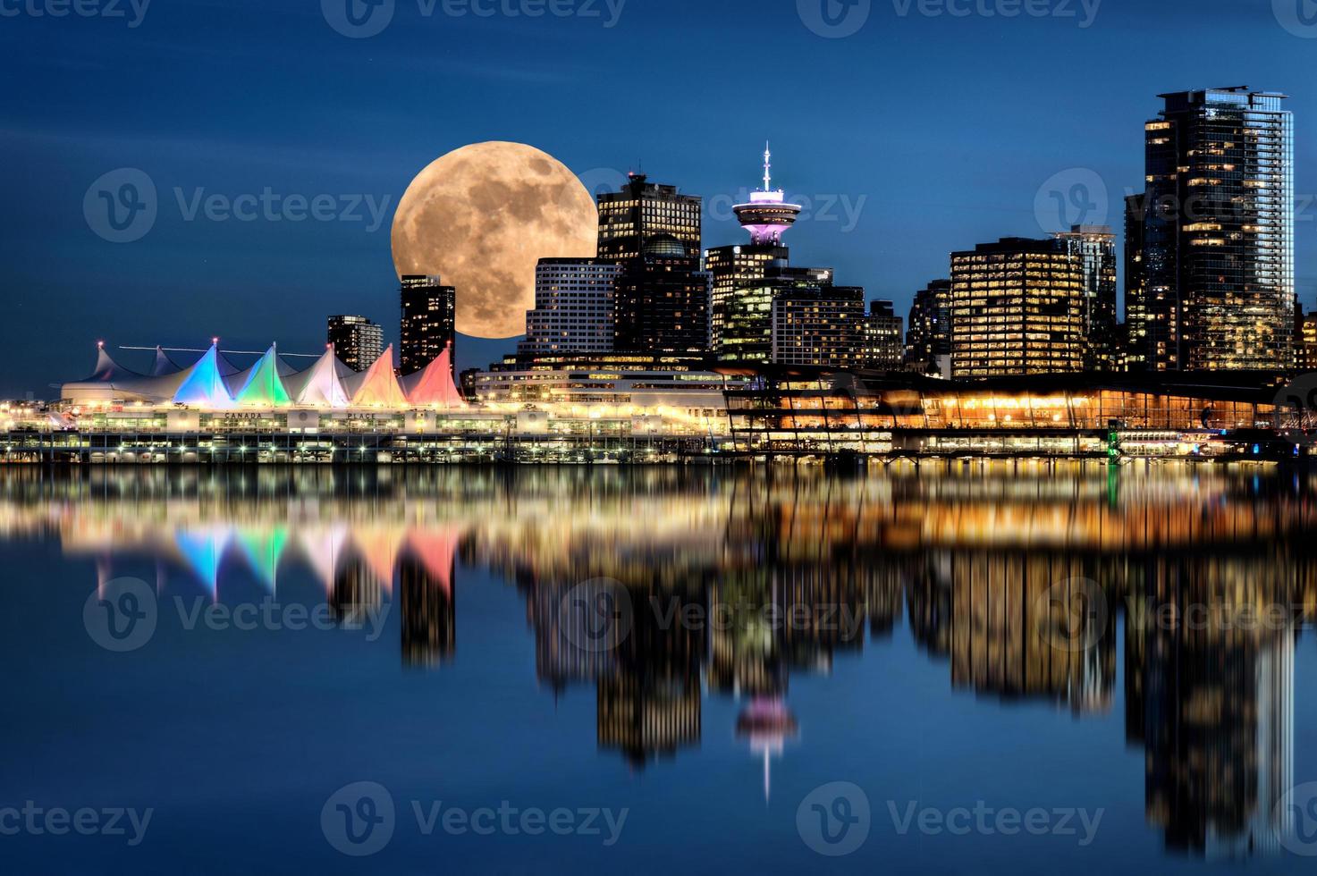 vancouver nacht volle maan foto