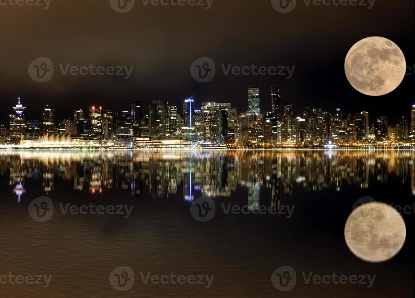 vancouver nacht volle maan foto