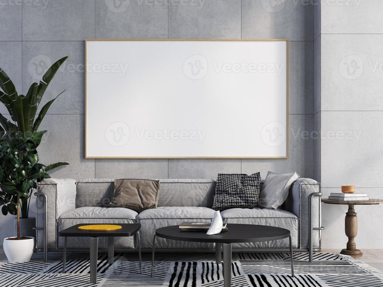 woonkamer interieur huis vloer sjabloon achtergrond frame mock up ontwerp kopiëren ruimte 3d render foto