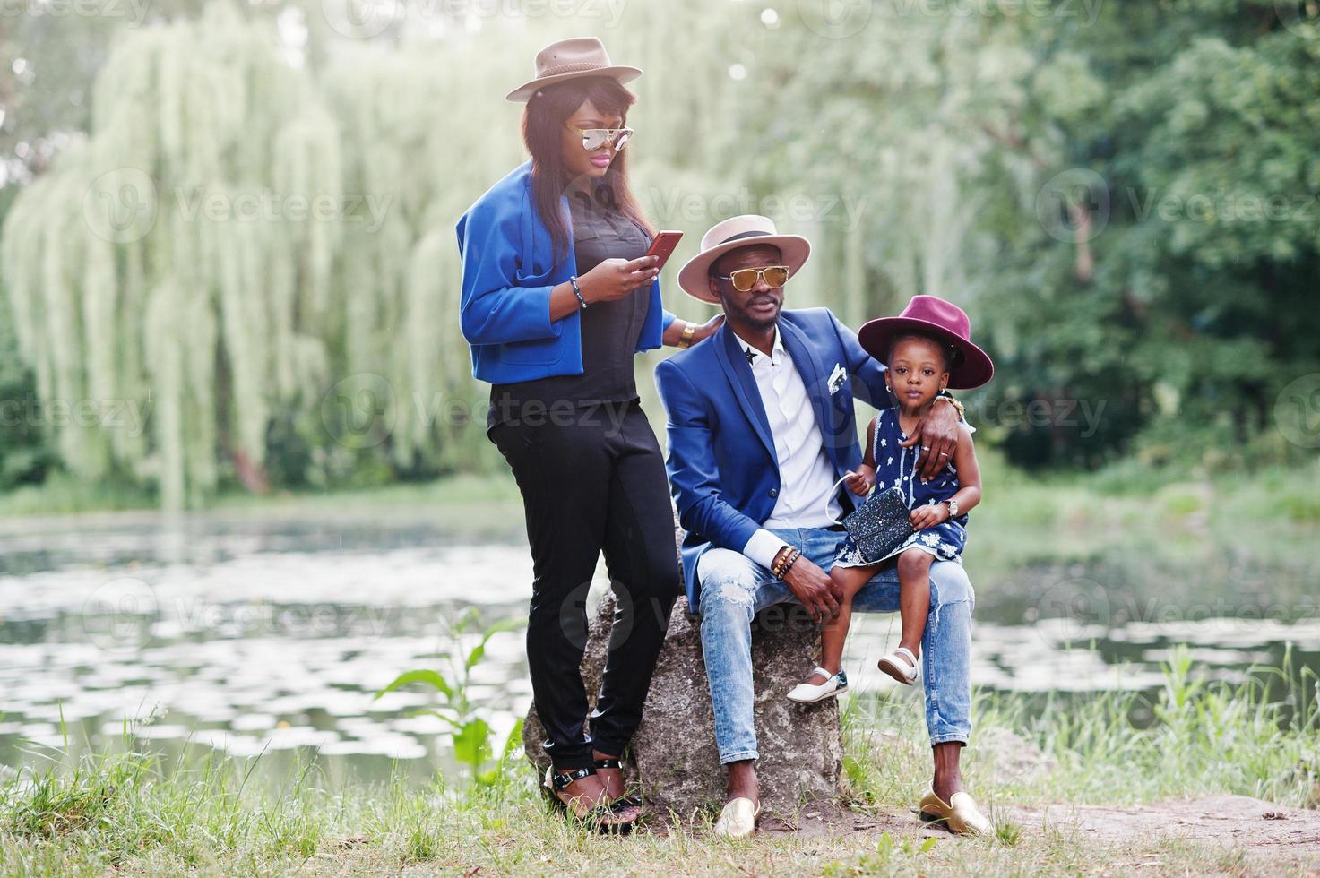 stijlvolle en rijke Afro-Amerikaanse familie foto