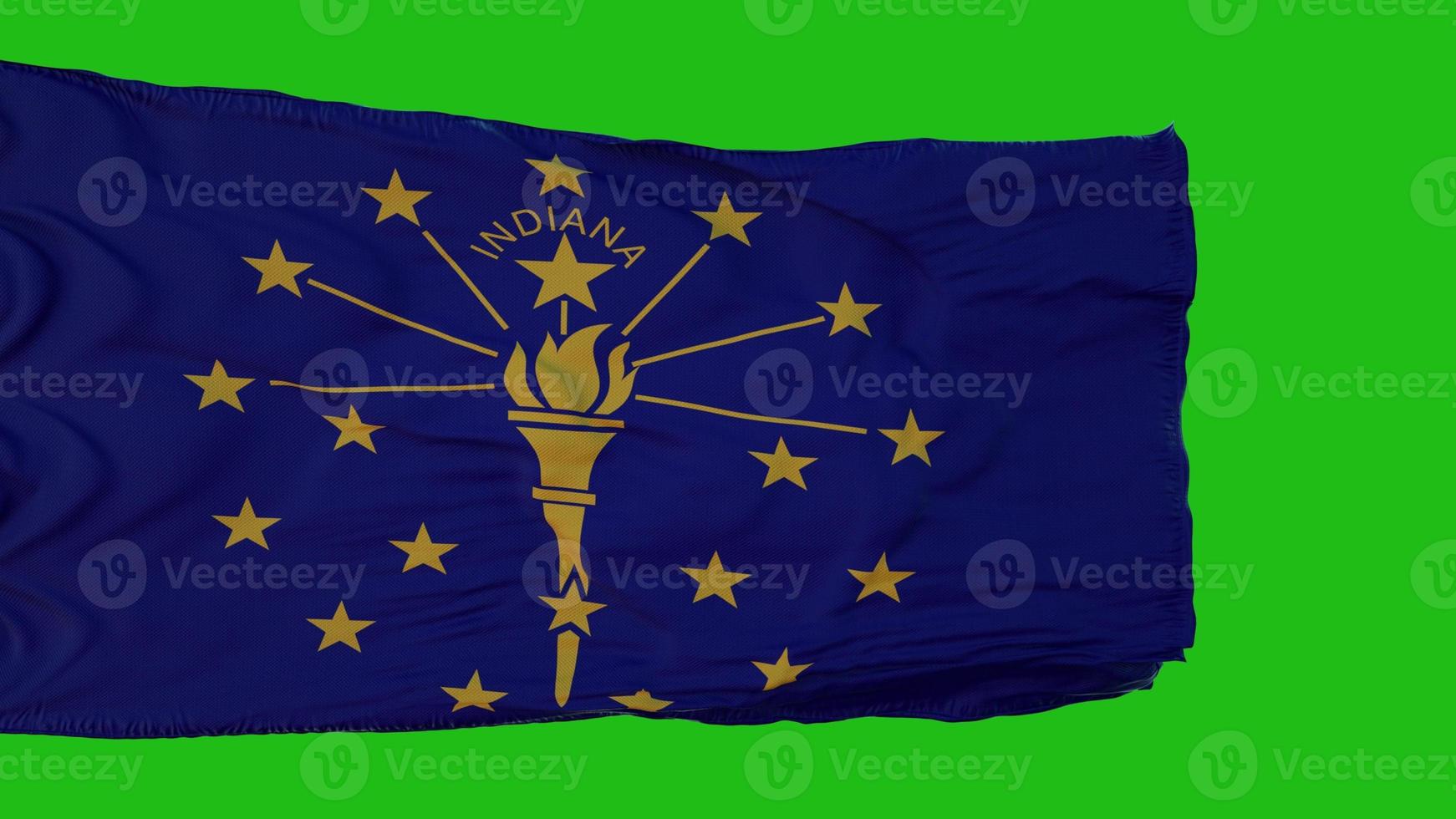 vlag van indiana op groen scherm. perfect voor uw eigen achtergrond met behulp van groen scherm. 3D-rendering foto