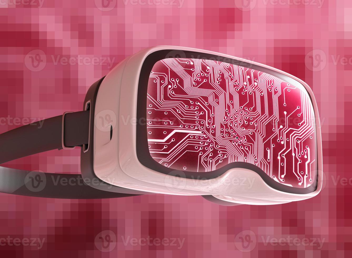 virtual reality-bril, futuristische hacker, internettechnologie en netwerkconcept foto