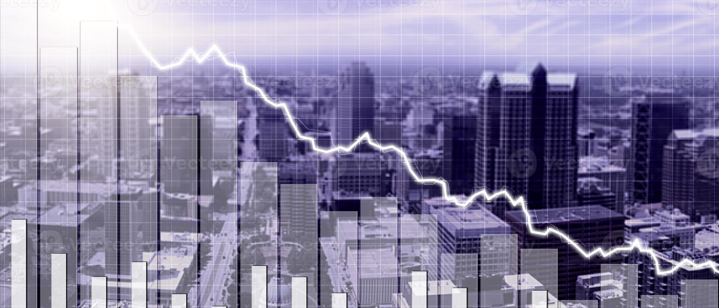 economisch crisisconcept. verspreid over de wereld, de economie is gedaald. 3d illustratie foto