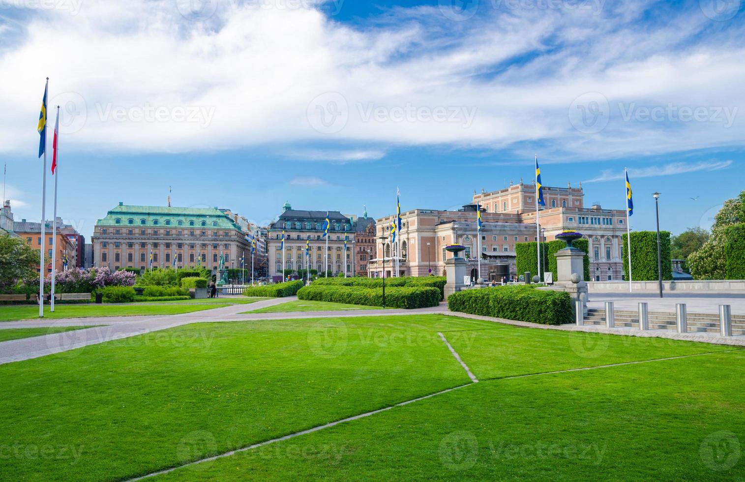 riksplan op het eiland sodermalm, koninklijke zweedse opera, stockholm, zweden foto