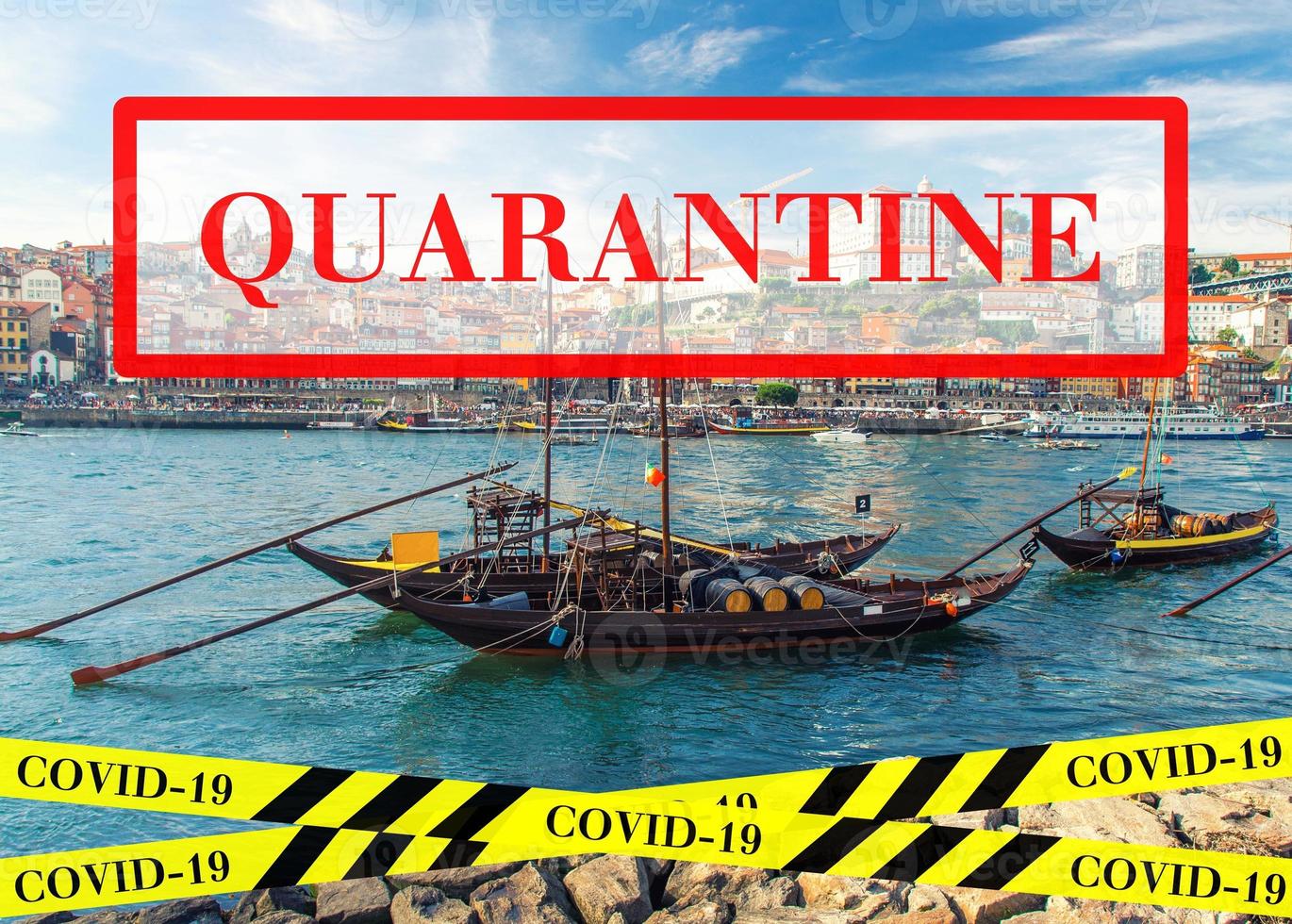 quarantaine in portugal. geen reis- en lockdown-concept. foto