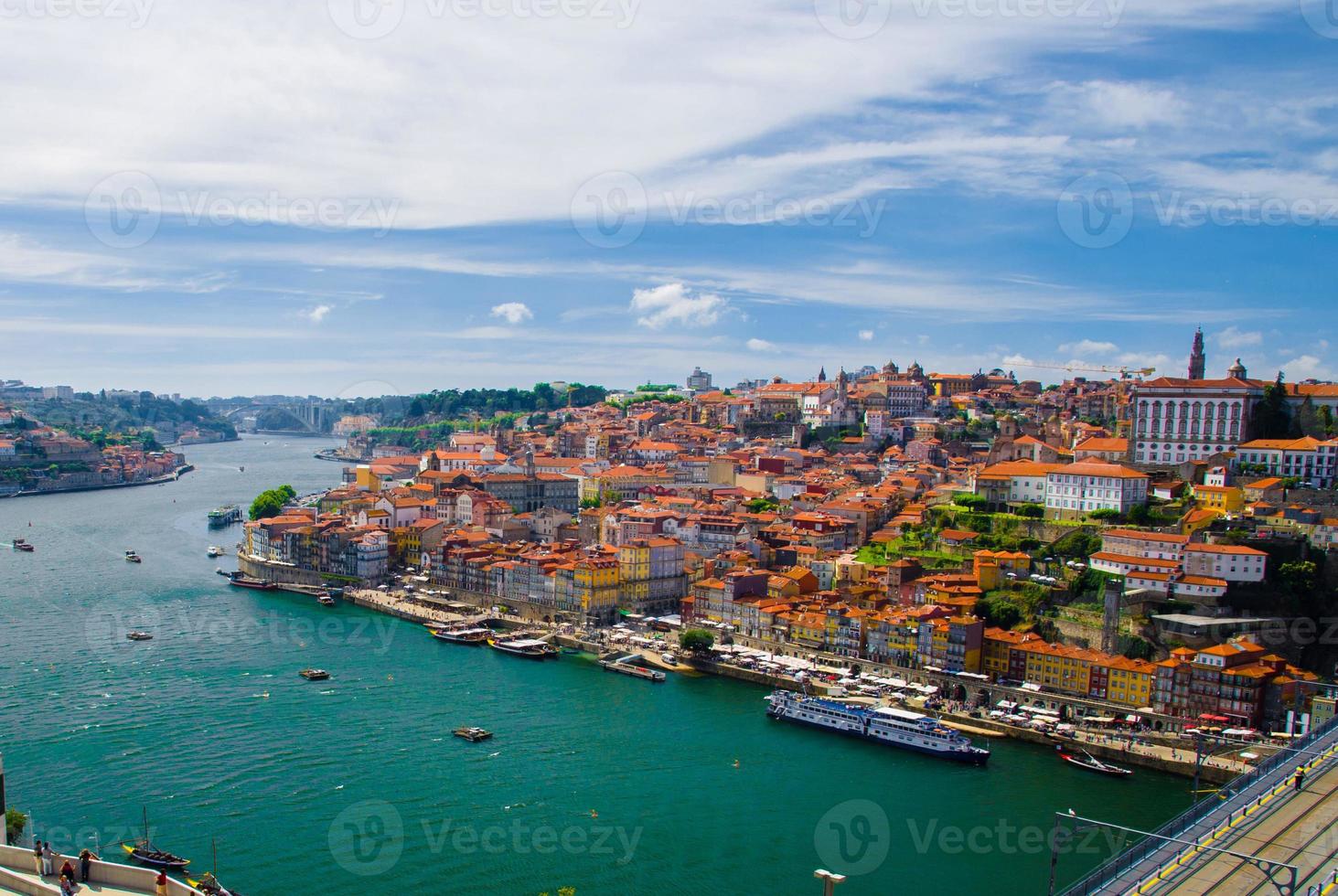portugal, rivier de douro, prachtig panoramisch uitzicht op porto foto